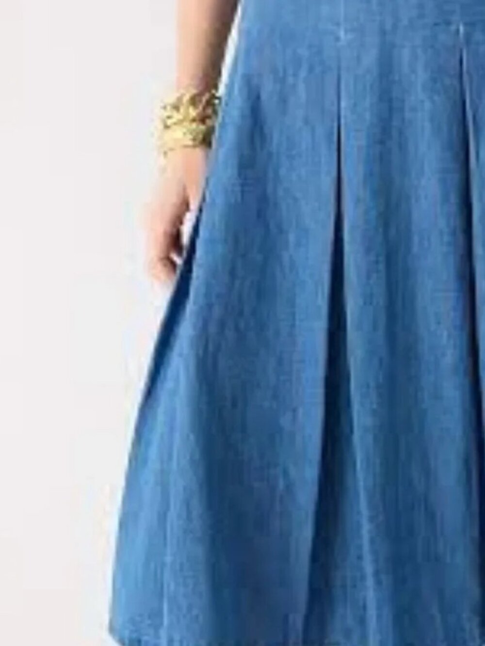 2/$30 J. Crew Pleated Chambray Dress Azalea Wash 6 #A3163 - Picture 4 of 12